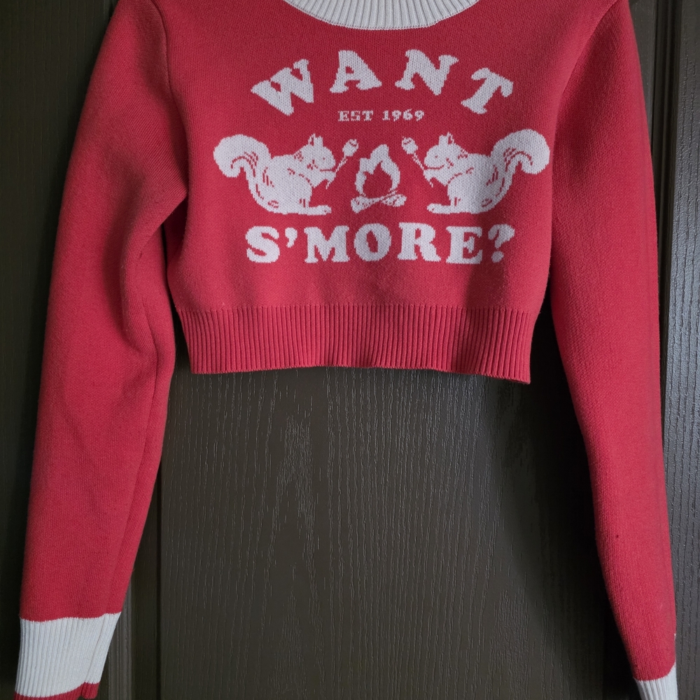 Sugar Thrillz Pink and White Cropped Sweater